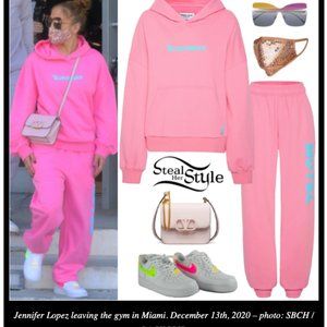 Runaway Motel Hot Pink Sweatpants as see on J.LO Size Medium Streetwear Barbie